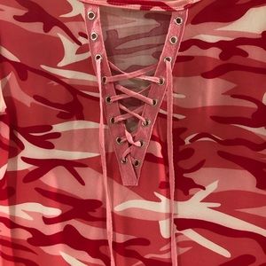 Hot pink camo Top